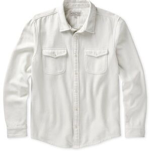 Outerknown Men XXL Chroma Blanket Shirt Solid Beige Salt 100% Organic Cotton NWT